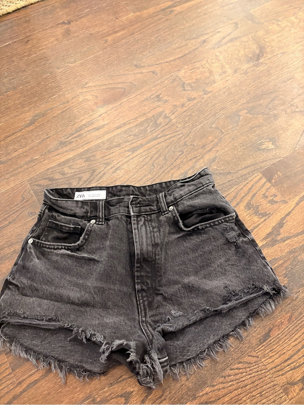Zara Black Denim Waistband with Branded Label